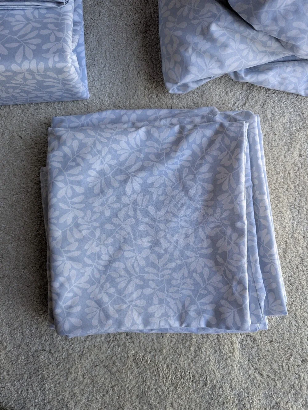 6 Piece King Size  Light Blue Floral  Bedding Set